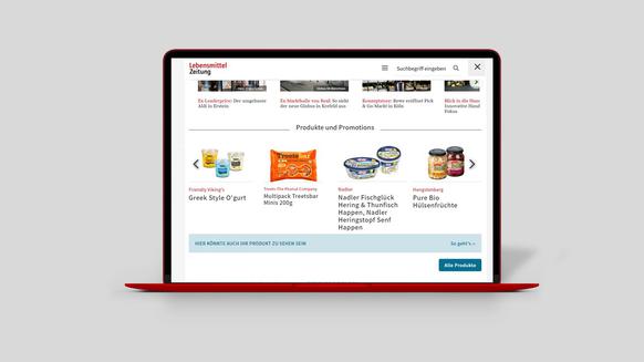 Ihre Produktneuheit erscheint auf der Startseite von www.lebensmittelzeitung.net in rotierender Platzierung.